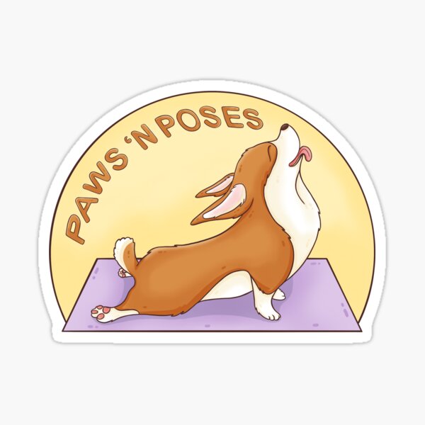 Vista previa del artículo con la obra «Un lindo Corgi haciendo una pose de yoga», diseñado y vendido por Doodleooly.