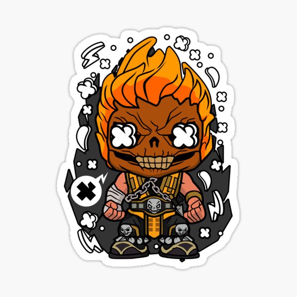 Artikel-Vorschau von Feuer-Skorpion-Krieger im Chibi-Art-Stil, designt und verkauft von mafiatees-intl.