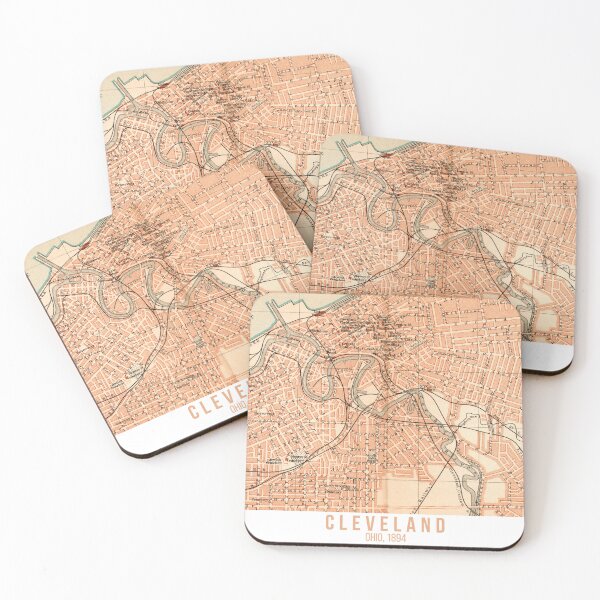 Item preview, Cleveland around 1894: Artwork, based on the original city map, for local patriots and Ohio fans designed and sold by RetroTraveller.