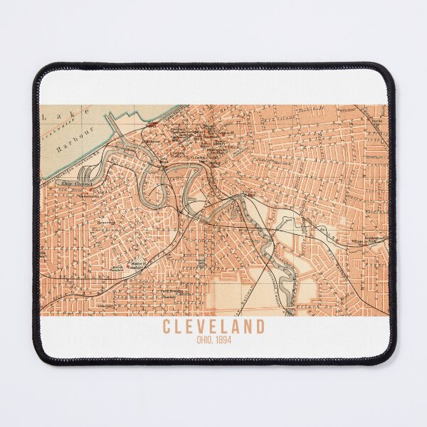 Item preview, Cleveland around 1894: Artwork, based on the original city map, for local patriots and Ohio fans designed and sold by RetroTraveller.