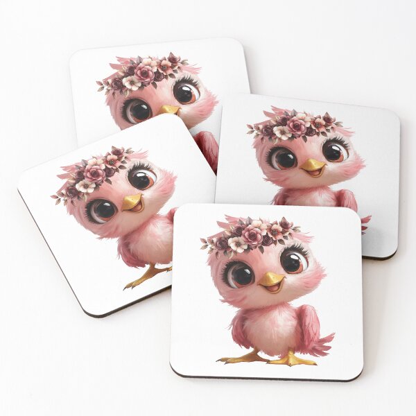 Item preview, Adorable Pink Bird with Flower Crown – Cute Boho Nursery Wall Art designed and sold by Art of Ngu.