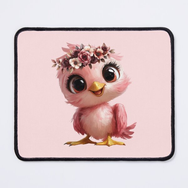 Item preview, Adorable Pink Bird with Flower Crown – Cute Boho Nursery Wall Art designed and sold by Art of Ngu.