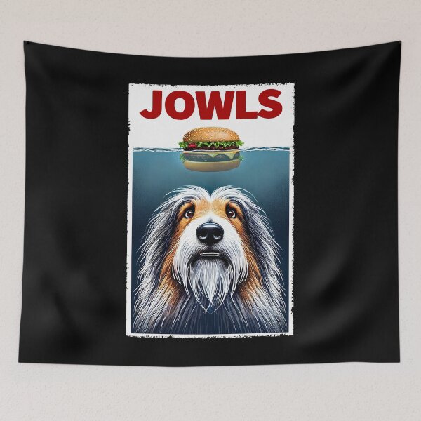 Item preview, Funny Bearded Collie and Hamburger Parody Jowls Dog Lover designed and sold by Kimberley King Art  King Art.