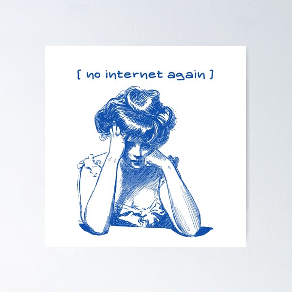 Vista previa del artículo con la obra «No hay internet otra vez», diseñado y vendido por aipolohu.