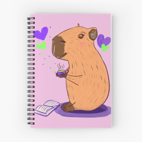 Item preview, Capybara with matcha tea and book designed and sold by altairaleon.