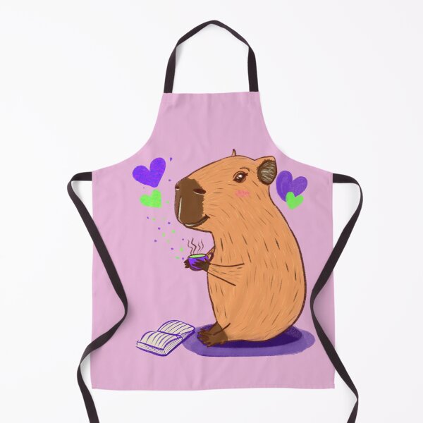 Item preview, Capybara with matcha tea and book designed and sold by altairaleon.