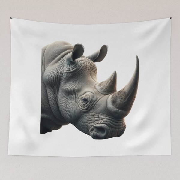 Item preview, RHINOCEROS HEAD (WHITE) designed and sold by Marlon Oseguera.