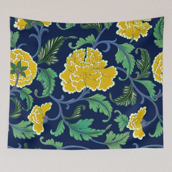 Item preview, Owen Jones Chinese Ornamental Pattern Yellow Camelia and Leaves designed and sold by Pixelchicken.