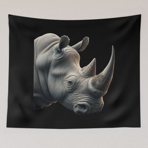 Item preview, RHINOCEROS HEAD (BLACK) designed and sold by Marlon Oseguera.