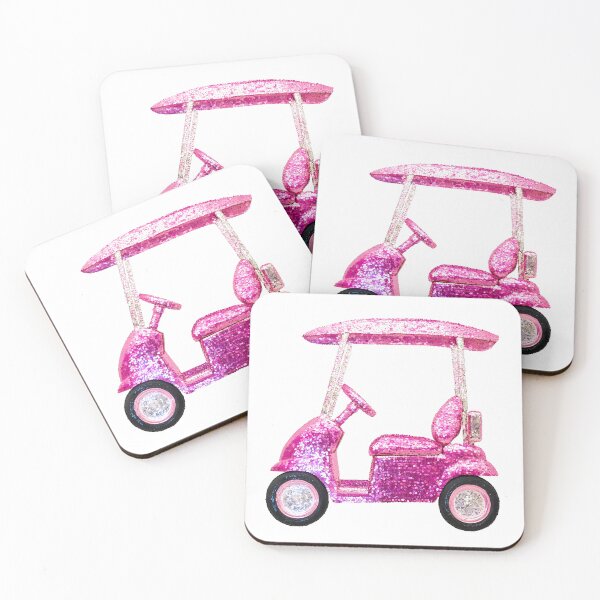 Item preview, Pink Sequin Golf Cart designed and sold by ColorFlowArt.