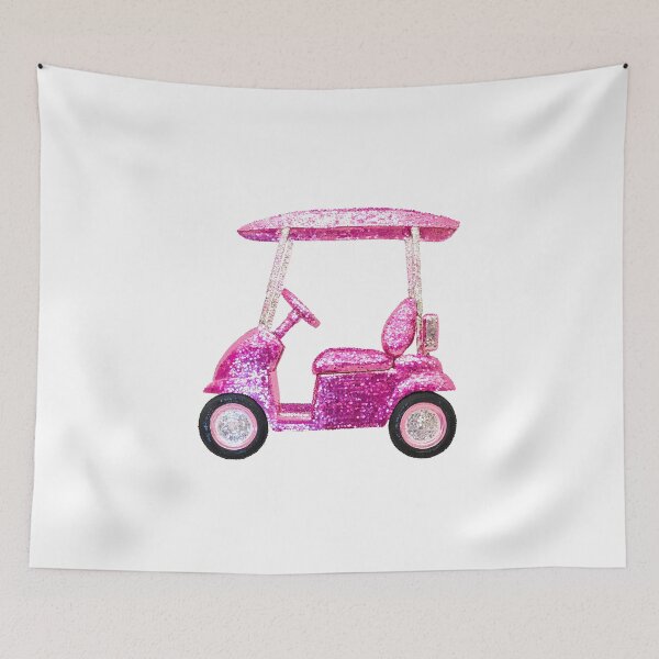 Item preview, Pink Sequin Golf Cart designed and sold by ColorFlowArt.