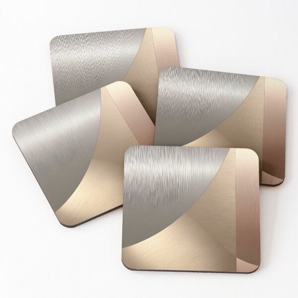 Item preview, Brushed Metal Geometric Abstract Composition designed and sold by SurfaceCraft Studio.