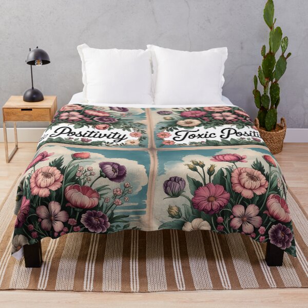 Item preview, Floral toxic positivity text design designed and sold by EmeraldeaArt.