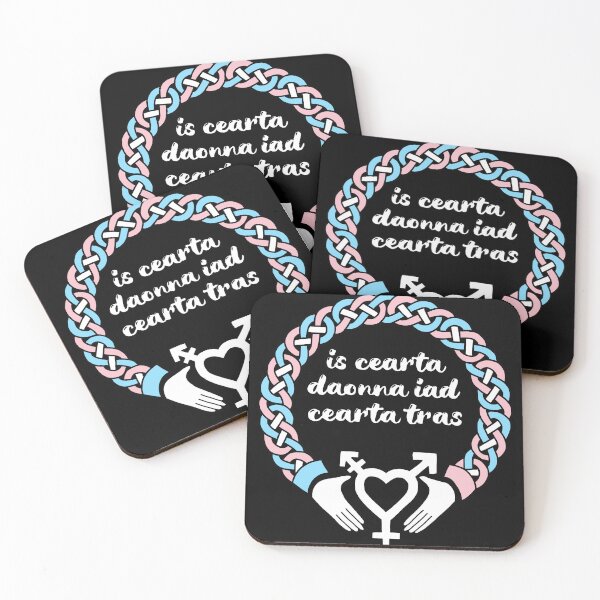 Item preview, trans rights are human rights - Irish claddagh [Gaeilge version - WHITE TEXT] designed and sold by Nyctolust.