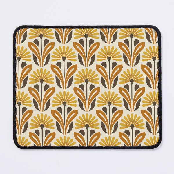 Item preview, KF 0367 D - Vintage Retro Daisy 70s Floral Pattern in Orange Yellow Brown designed and sold by KhakiFinch.