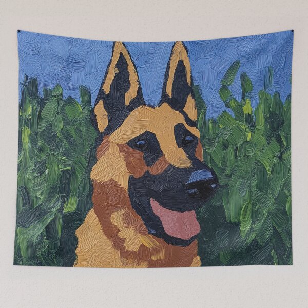 Item preview, German Shepherd | Post-impressionist painting style designed and sold by ComicsFactory.