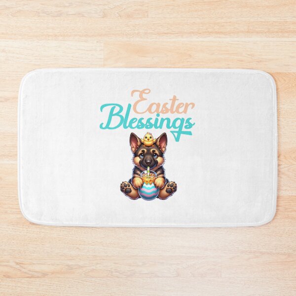 Item preview, Easter Blessings cute German shepherd puppy with Easter chick designed and sold by BritishDelights.