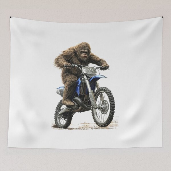 Item preview, Big Foot, Sasquatch Riding a Motocross Motorcycle ATV ATC designed and sold by BubbaCommerce.