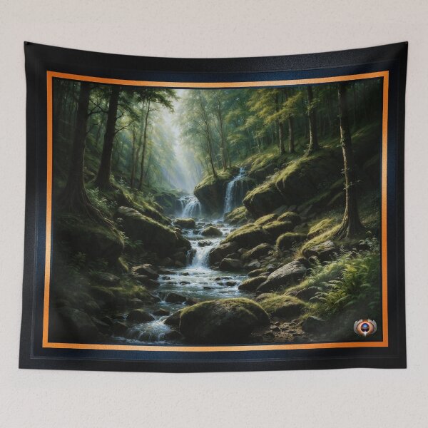 Item preview, Tranquil Forest Stream with Cascading Waterfalls Enchanting AI Concept Art by Xzendor7 designed and sold by Xzendor7 Digital Art Creations.