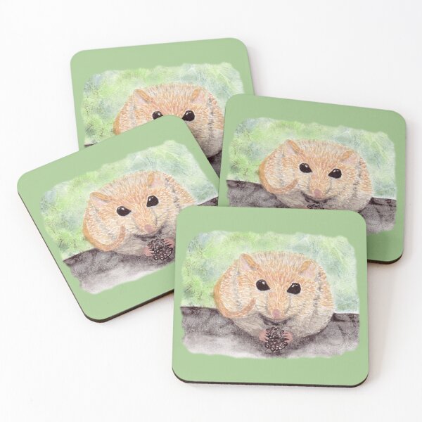 Item preview, Watercolour dormouse eating a blackberry. Textured watercolour designed and sold by marinettesshop.