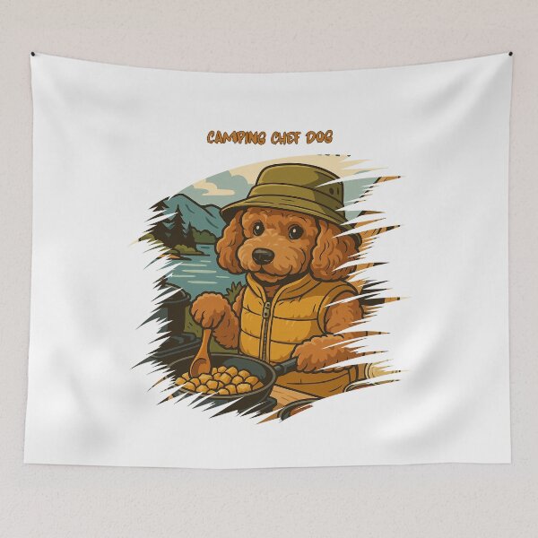 Item preview, Camping Chef Dog T-Shirt – Funny Outdoor Cooking Tee for Dog Lovers designed and sold by VibeVault12.