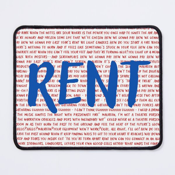Item preview, Rent lyrics designed and sold by broadwaygirl142.