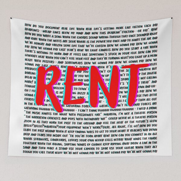 Item preview, Rent lyrics designed and sold by broadwaygirl142.