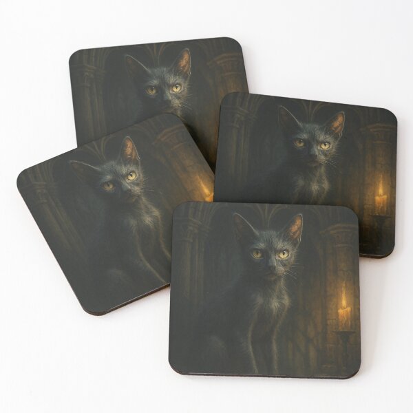 Item preview, Shadow of the Arch – Lykoi Cat in Gothic Revival Style designed and sold by LesChatsArt.