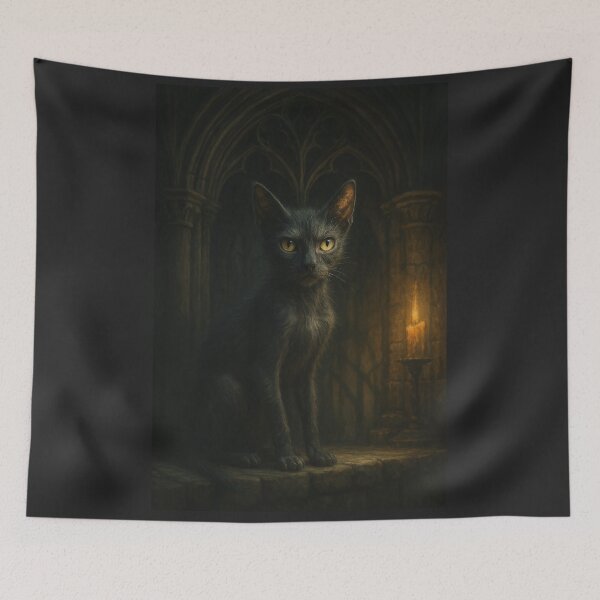 Item preview, Shadow of the Arch – Lykoi Cat in Gothic Revival Style designed and sold by LesChatsArt.
