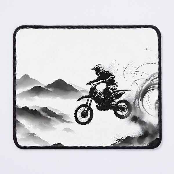 Item preview, Zen Moto Rush - Dirt Bike in traditional ink-wash painting style designed and sold by KoolArtDistrict.