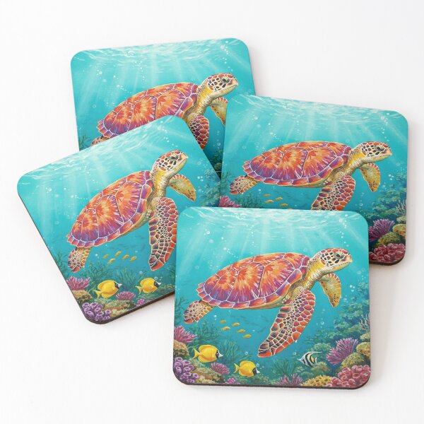 Item preview, Colorful Watercolor Sea turtle designed and sold by svarupa.