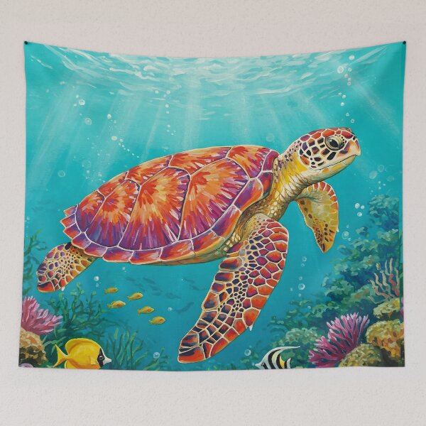 Item preview, Colorful Watercolor Sea turtle designed and sold by svarupa.