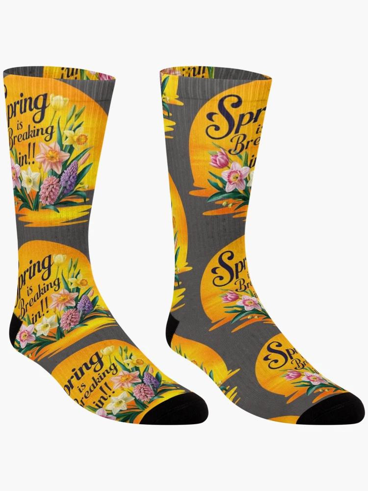 Thumbnail 3 of 5, Socks, Spring is Breaking In!! designed and sold by TestudoDesign.