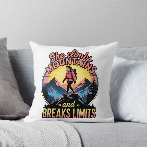 Item preview, She Climbs Mountains And Breaks Limits: Empowering Women Adventurers And Outdoor Enthusiasts designed and sold by elynne9.