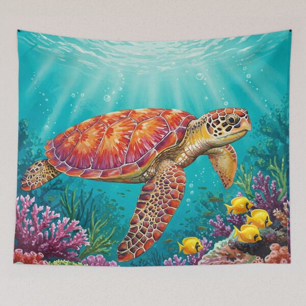 Item preview, Colorful Watercolor Sea turtle designed and sold by svarupa.