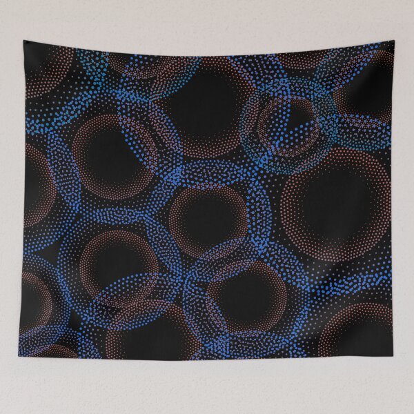 Item preview, Blue Orange Dotted Rings Pattern designed and sold by Art Shimmers.