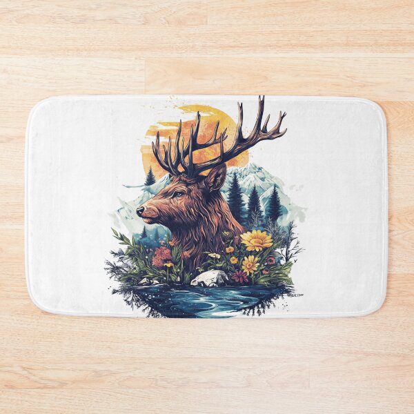 Item preview, Deer in Wild Landscape designed and sold by NicolasGlowArt.
