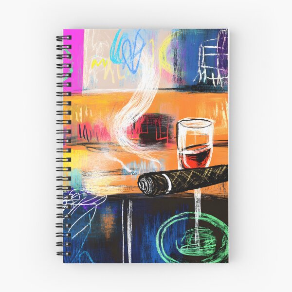Item preview, Red Wine and Cigar Bliss - Dynamic Abstract Composition with Swirling Smoke and Vivid Hues designed and sold by OlfactoART Studio.