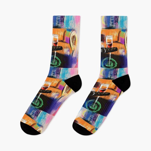 Item preview, Red Wine and Cigar Bliss - Dynamic Abstract Composition with Swirling Smoke and Vivid Hues designed and sold by OlfactoART Studio.