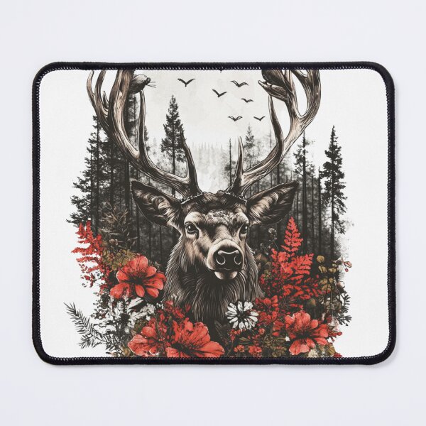 Item preview, Deer Between Red designed and sold by NicolasGlowArt.