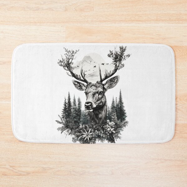Item preview, Black and White Deer in Wild designed and sold by NicolasGlowArt.