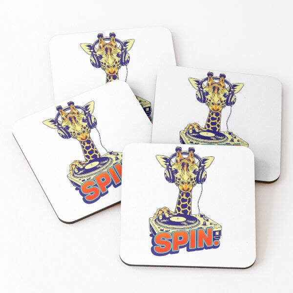 Item preview, Playful giraffe with DJ spinning designed and sold by SiDev12.