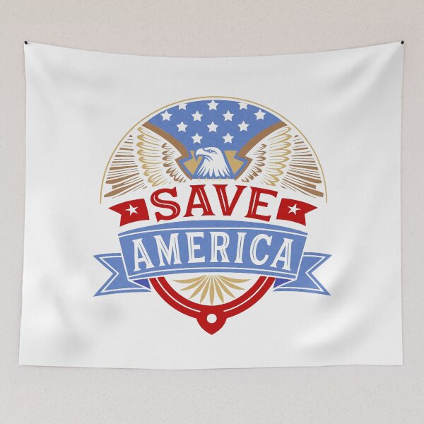 Item preview, Save America Proud Eagle and USA Flag designed and sold by AntiqueImages.