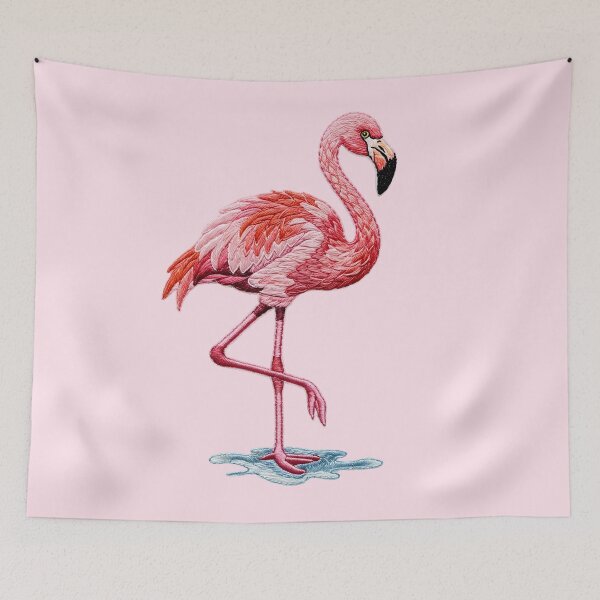 Item preview, Flamingo Embroidery Patch – Tropical Bird Stitch designed and sold by svarupa.