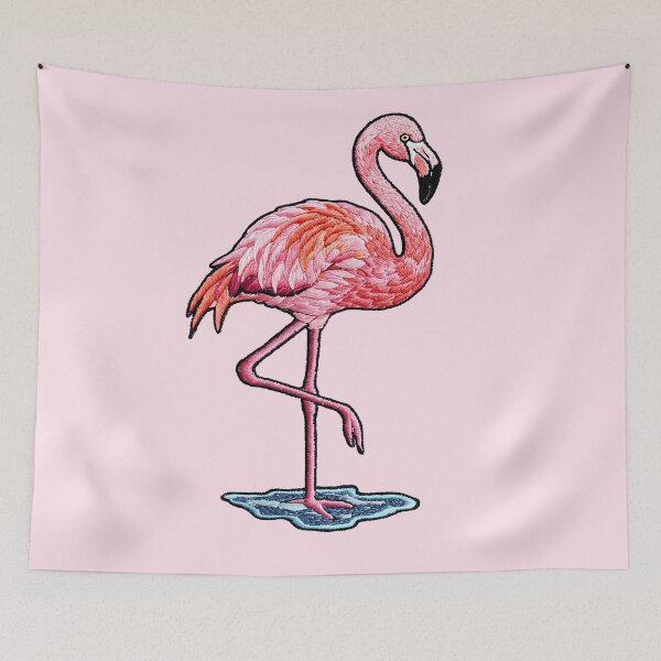 Item preview, Flamingo Embroidery Patch – Tropical Bird Stitch designed and sold by svarupa.