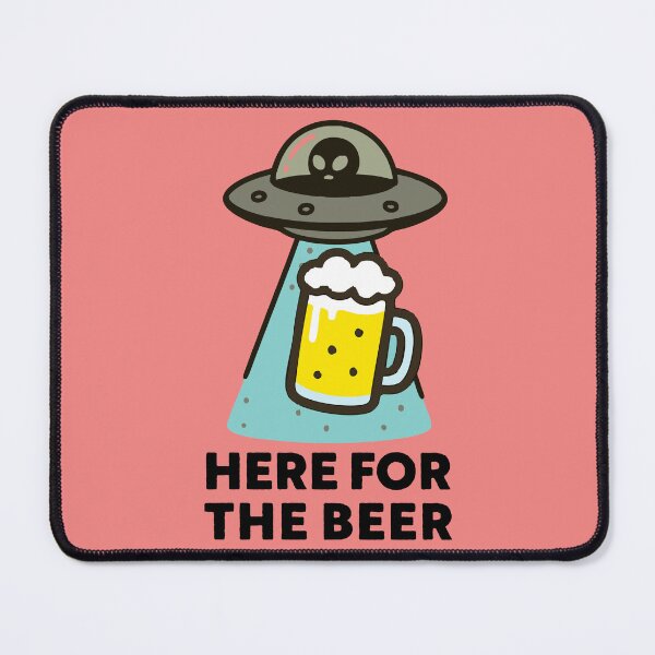 Item preview, Here for the Beer – Funny UFO Alien Drinking Design designed and sold by tos42.