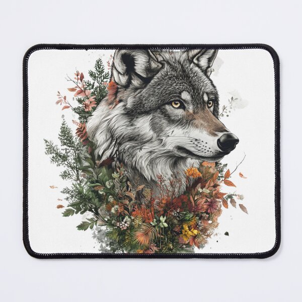 Item preview, Wild Wolf and Flowers designed and sold by NicolasGlowArt.