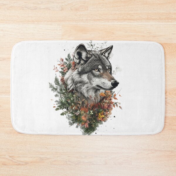 Item preview, Wild Wolf and Flowers designed and sold by NicolasGlowArt.