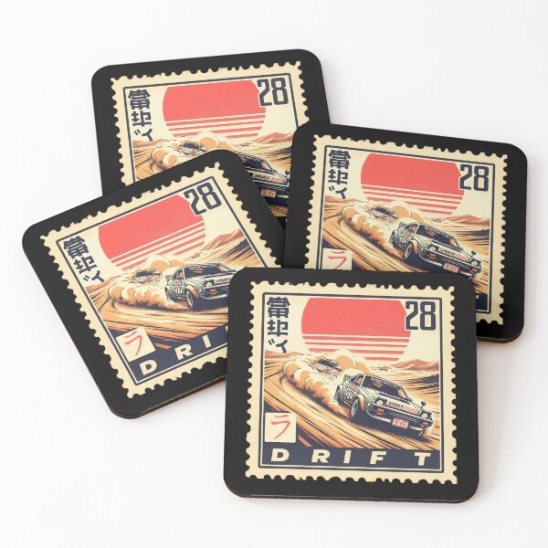 Item preview, Drift Rally Retro Postage Stamp Japanese Desert Racing Car Art Vintage JDM Style designed and sold by No1RetroStamps.