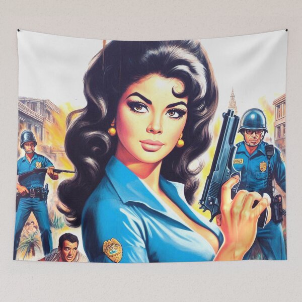 Item preview, Retro Action Girl designed and sold by PulpVintage.